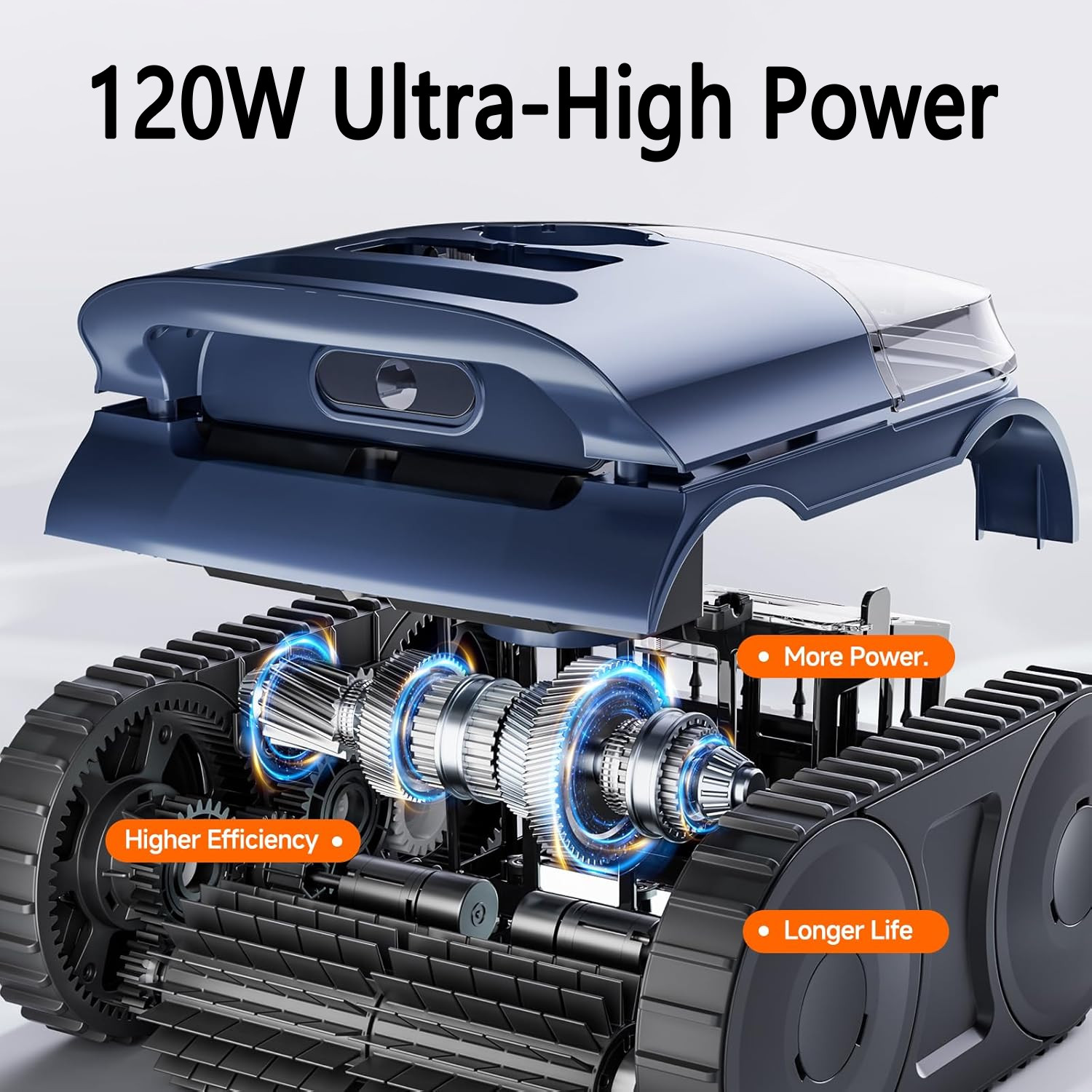 Cordless Robotic Pool Cleaner, 180Min Runtime, Dual Motors, 7800mAh Batter