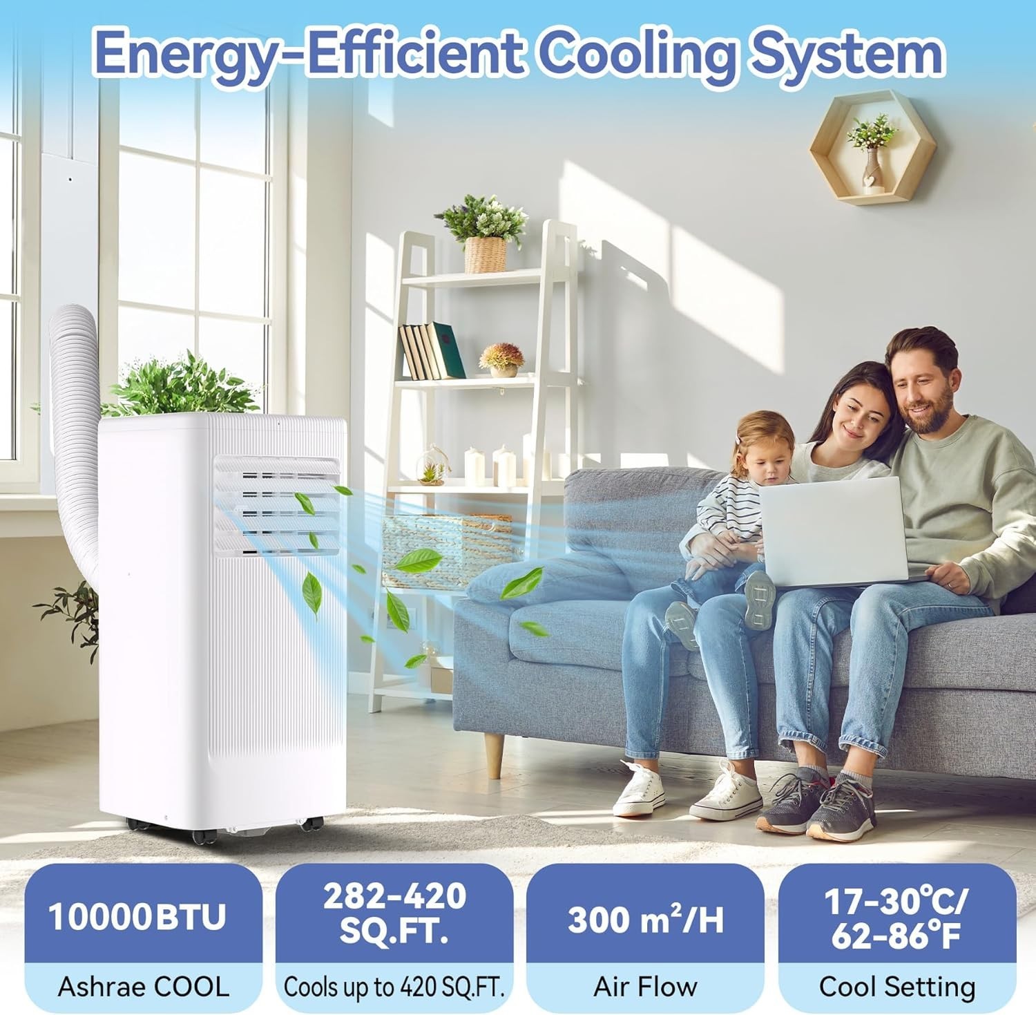10000 BTU Air Conditioner 3in1 AC Unit Dehumidifier Cools Up to 560Sq.Ft. Remote