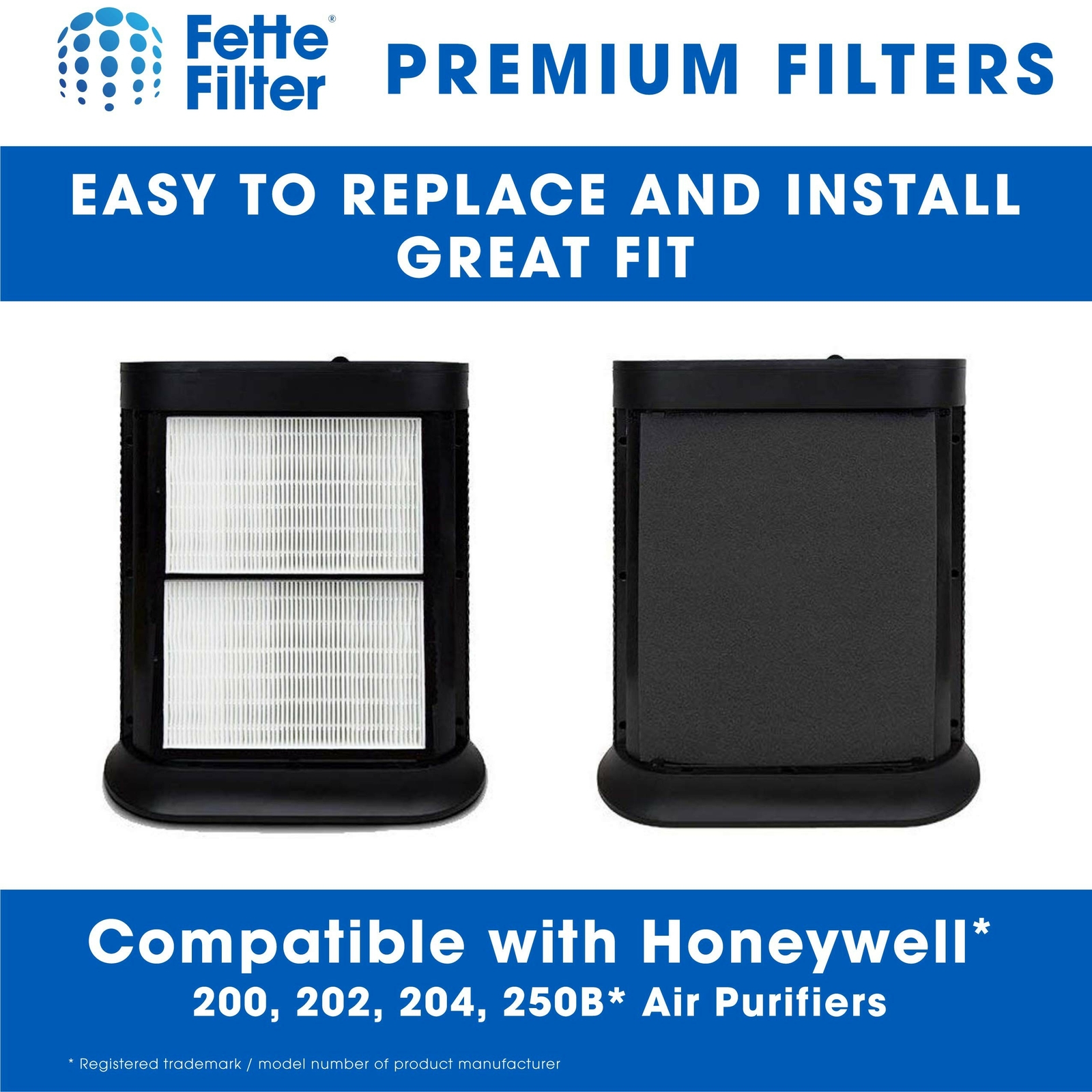Fette Filter – 2 Premium HEPA Replacement Filter Pack Including 4 Activated C…