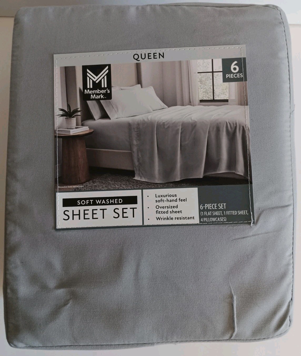 NEWMember’s Mark Queen Sheet Set White 100% Recycled Polyester Wrinkle Resistant