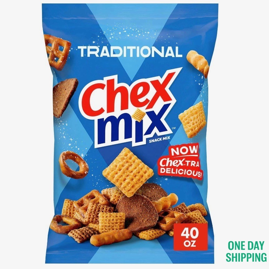 Chex Mix Traditional Savory Snack Mix 40 oz Bag Crunchy Party Snack Fresh