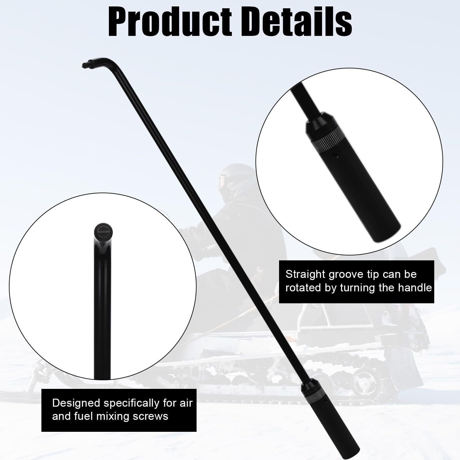 16.34in Carburetor Pilot Screw Adjusting Tool 110° Angled Metal Head Universal