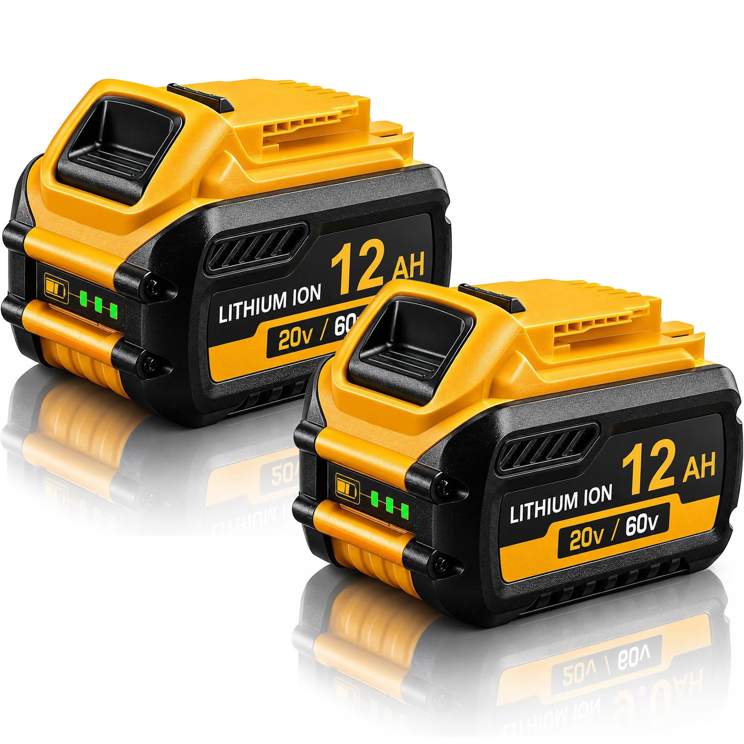 SANIU 2-PACK 12.0Ah 20V/60V Lithium-Ion Battery for DeWalt Tool DCB609 615 612