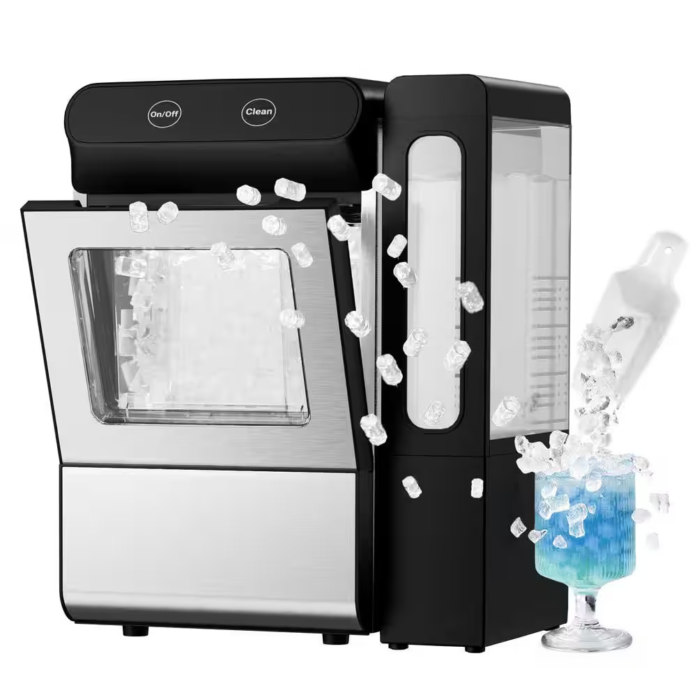 9.9In. 26 Lbs. Nugget Portable Countertop Ice Maker in Black with Self-Cleaning