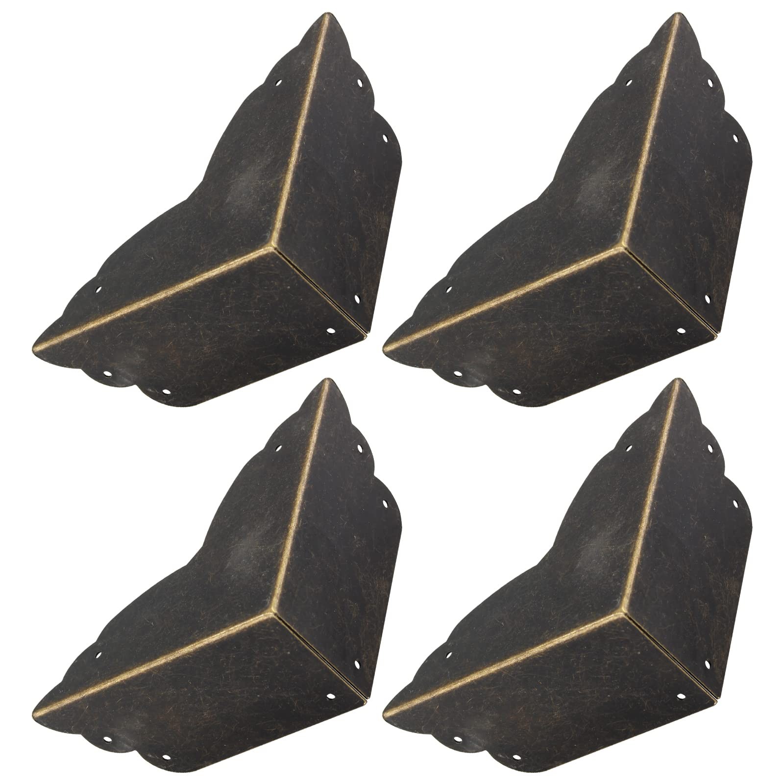 4 Pcs Metal Furniture Corner Protectors,2.76″x2.76″x1.18″ Antique Bronze Safe…