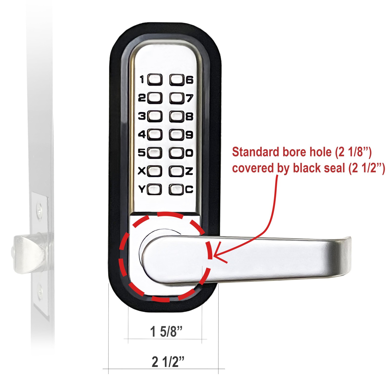 JOUNJIP Single-Sided Mechanical Keyless Combination Lever Handle Door Lock – …
