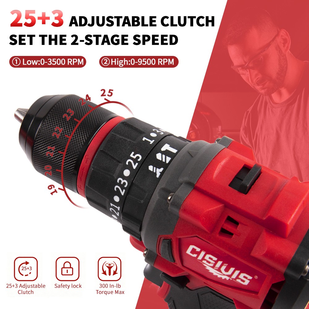 Compatible Milwaukee M18 Battery 35N.m Brushless Drill Driver Bare Tool