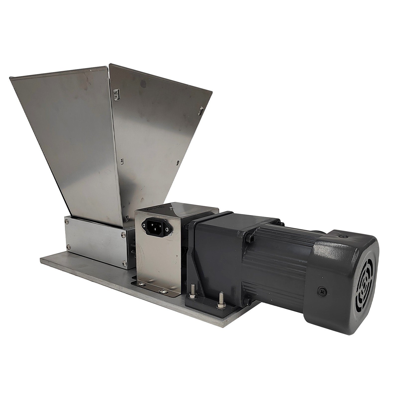 110V Electric Stainless Two-roll Grain Grinder Malt Crusher 65r/min 4L Hopper