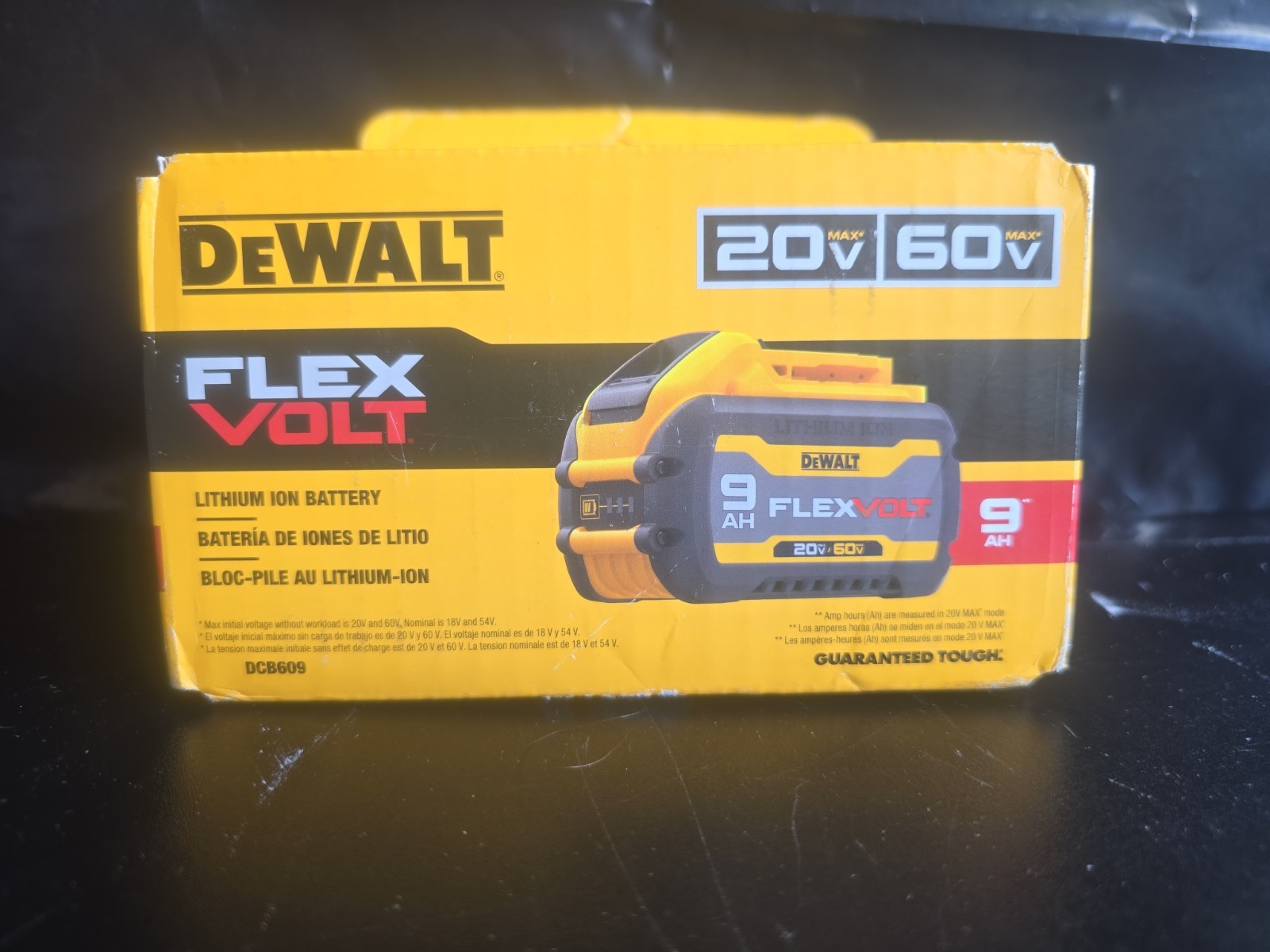 New OEM DEWALT DCB609 20V/60V MAX FLEXVOLT 9.0Ah Lithium-Ion Battery Tool