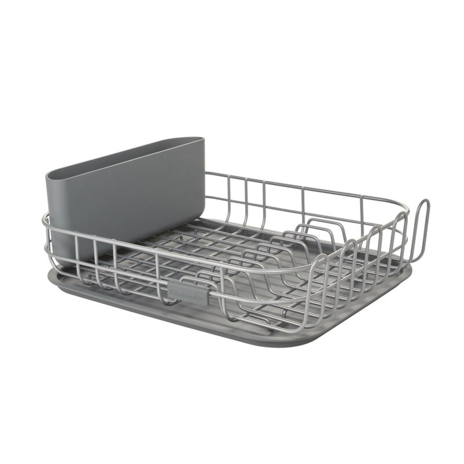 Low Profile Metal Stacking Dish Drying Rack Charcoal Gray