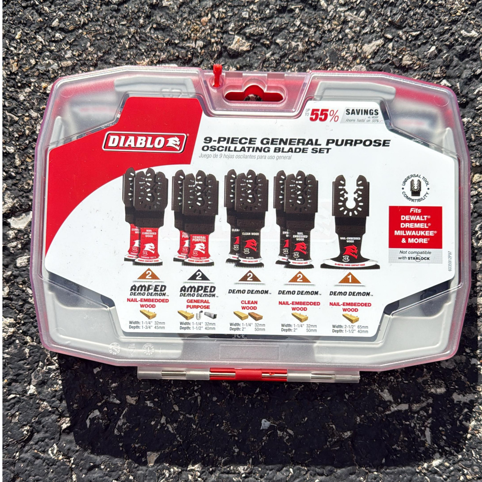 Diablo DOU9S 9-Piece General Purpose Universal Fit Oscillating Multi-Tool Blade