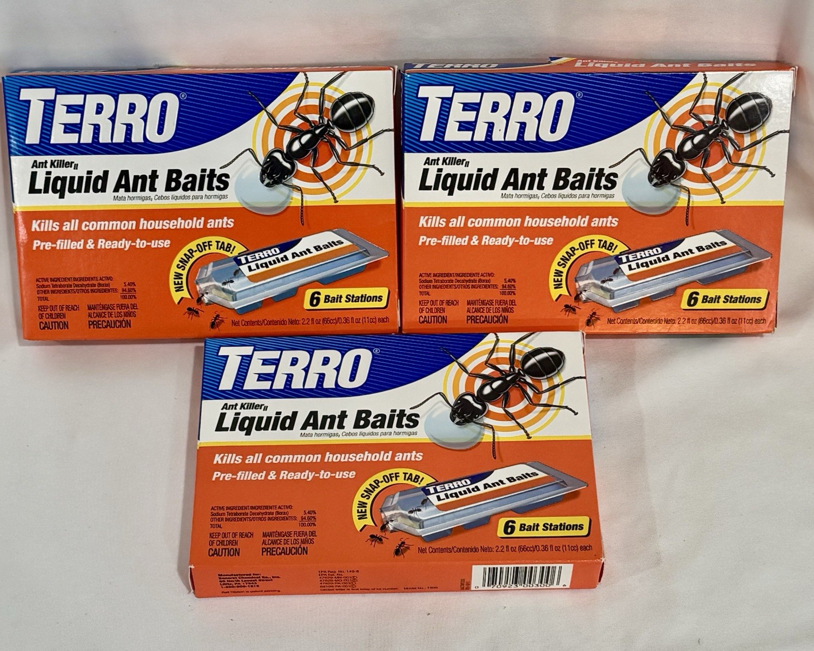 3 Pack Terro Ant Killer II Liquid Ant Bait 12 Pre-filled Bait Stations free ship
