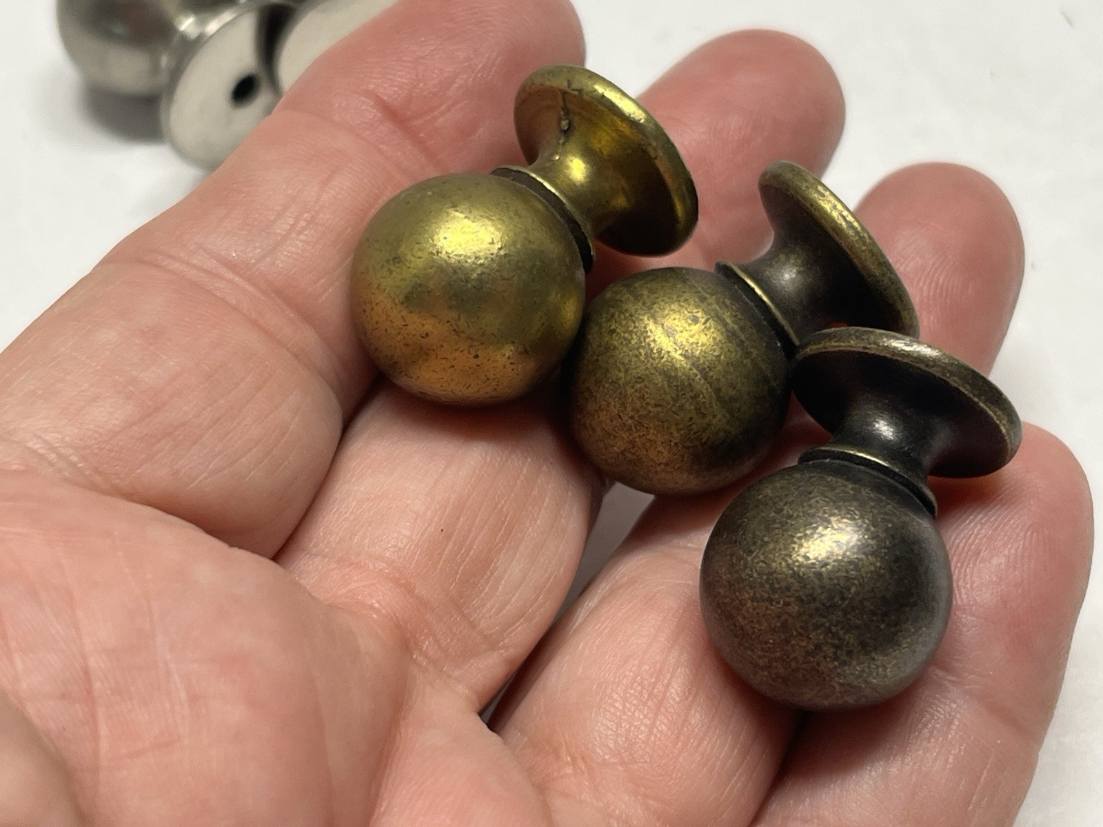 Vintage Lot (9) NOS Miscellaneous Various Finishes Round Knobs/Finials