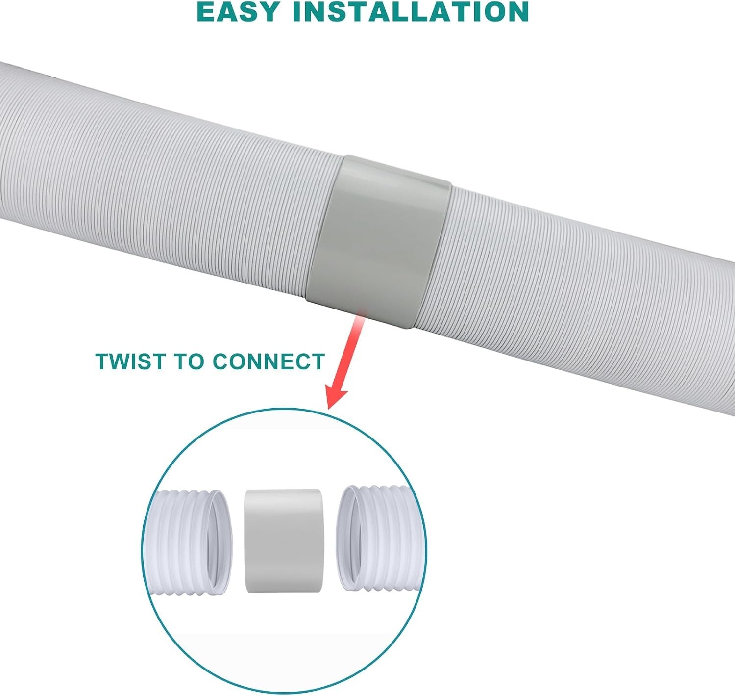 Portable Air Conditioner Hose Coupler with 5.9″ Diameter Exhasut Vent Connect…