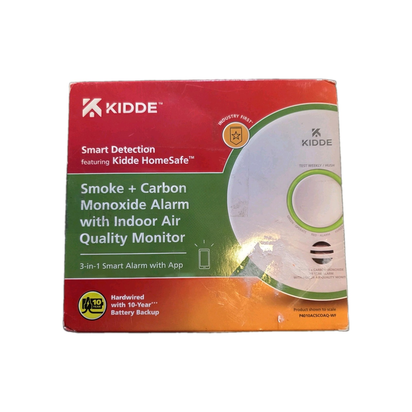 Kidde Smart WiFi Hardwired Smoke Detector Alarm and Air Quality Monitor