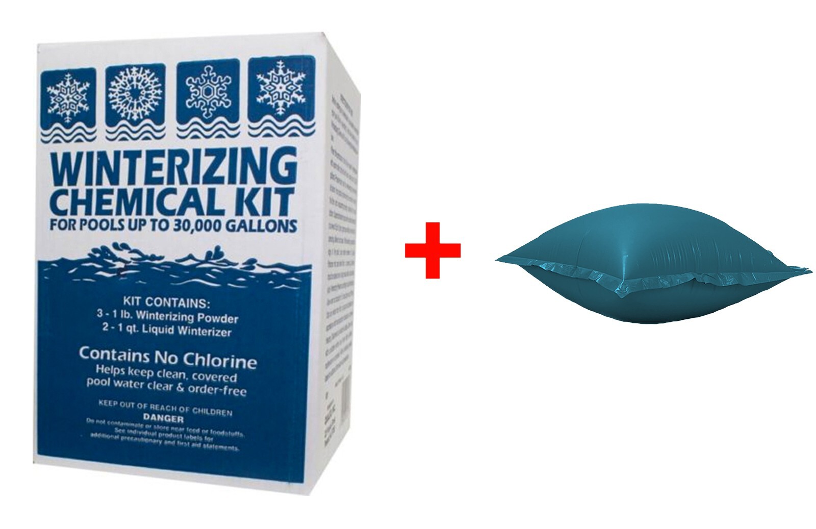 Swimming Pool Winter Winterizing Kit 30,000 gal Plus HEAVIEST 4’x4′ Air Pillow