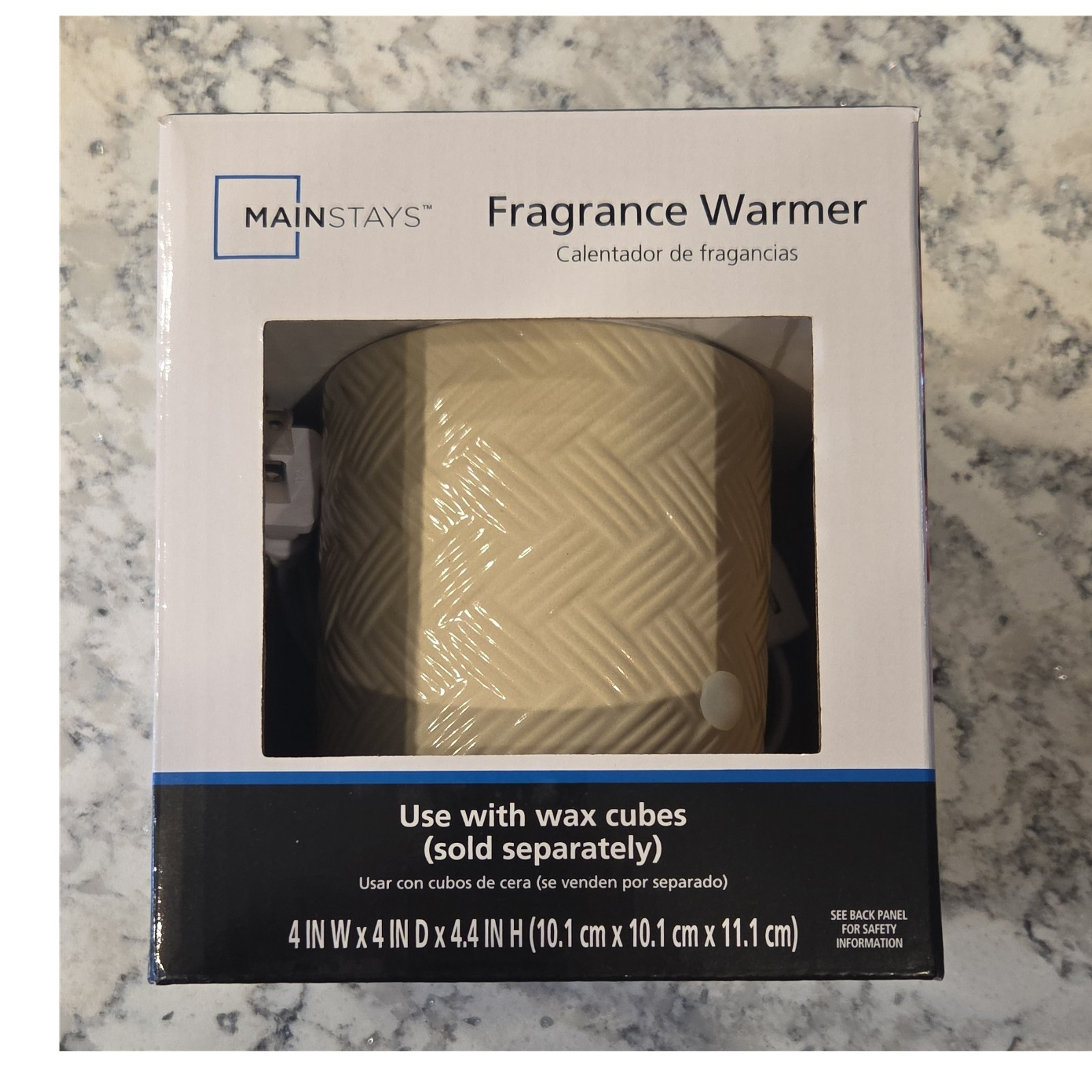 Mainstays Electric Wax Warmer Plug-In Beige 4 x 4 x 4.4 in Solid Container
