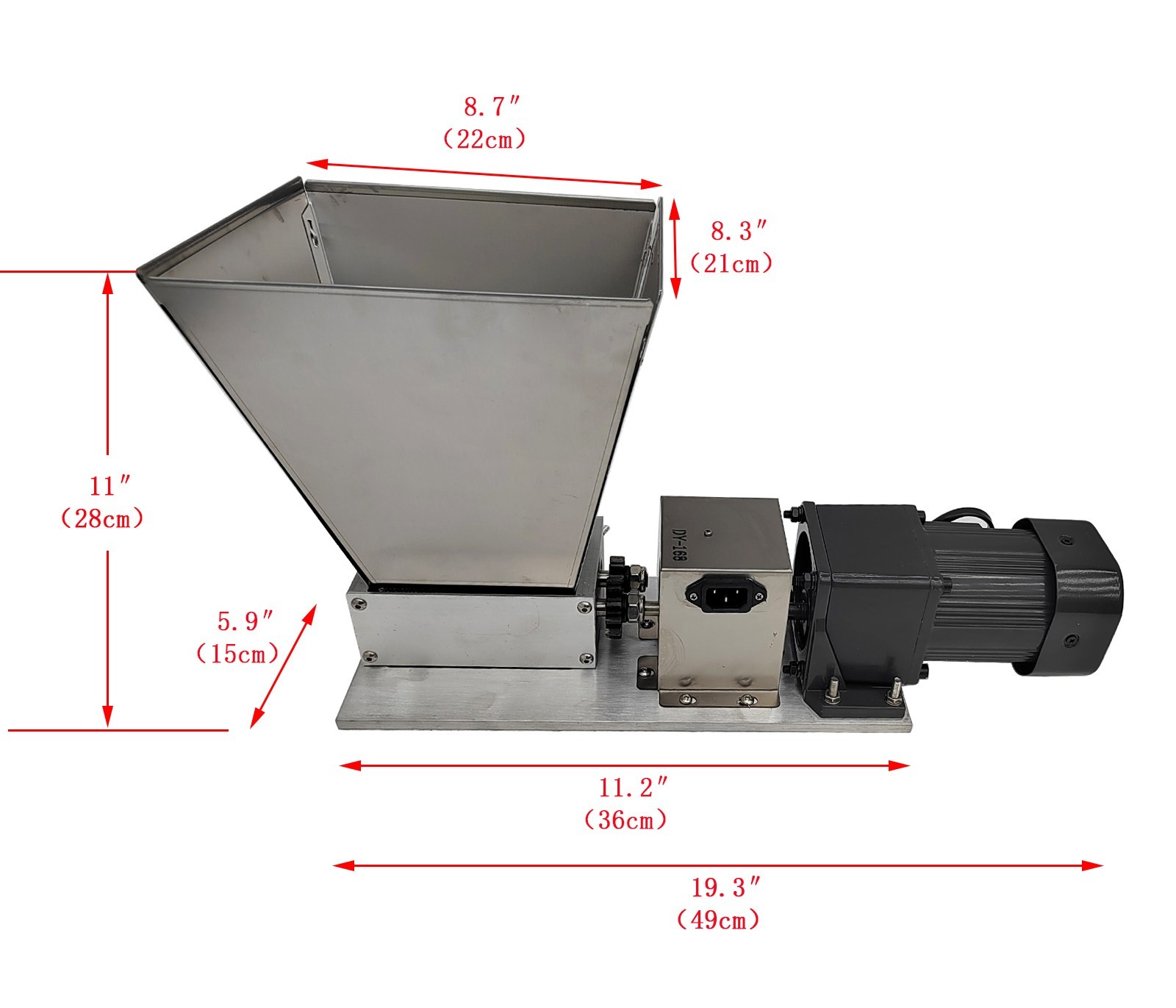 110V Electric Stainless Two-roll Grain Grinder Malt Crusher 65r/min 4L Hopper
