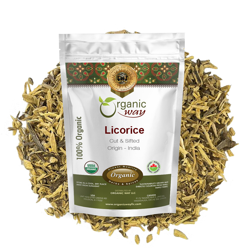 Organic Way Licorice Root Cut & Sifted – Organic, Kosher & USDA Certified