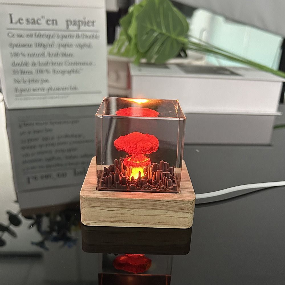 Nuclear Explosion Bomb Mushroom Cloud Lamp USB 3D Night Lights Rechargeable