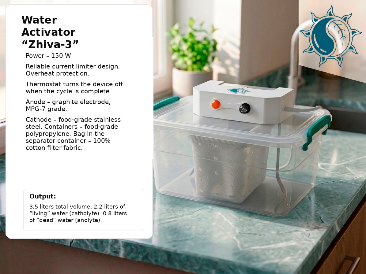 Water Ionizer “Zhiva‑3” 3L – Living & Dead Water Electrolyzer / Home Water Activ