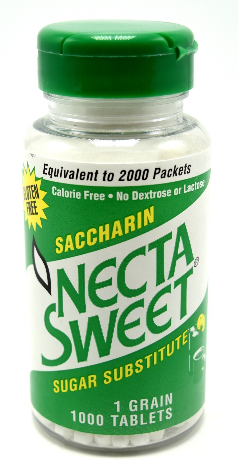 3 1000-Tablet Bottles 1 Grain Necta Sweet Saccharin Tablets NectaSweet