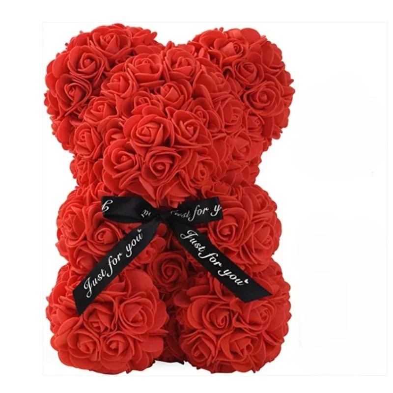 Artificial Eternal Rose Teddy Bear Gift for Mom Mother’s Day Birthday