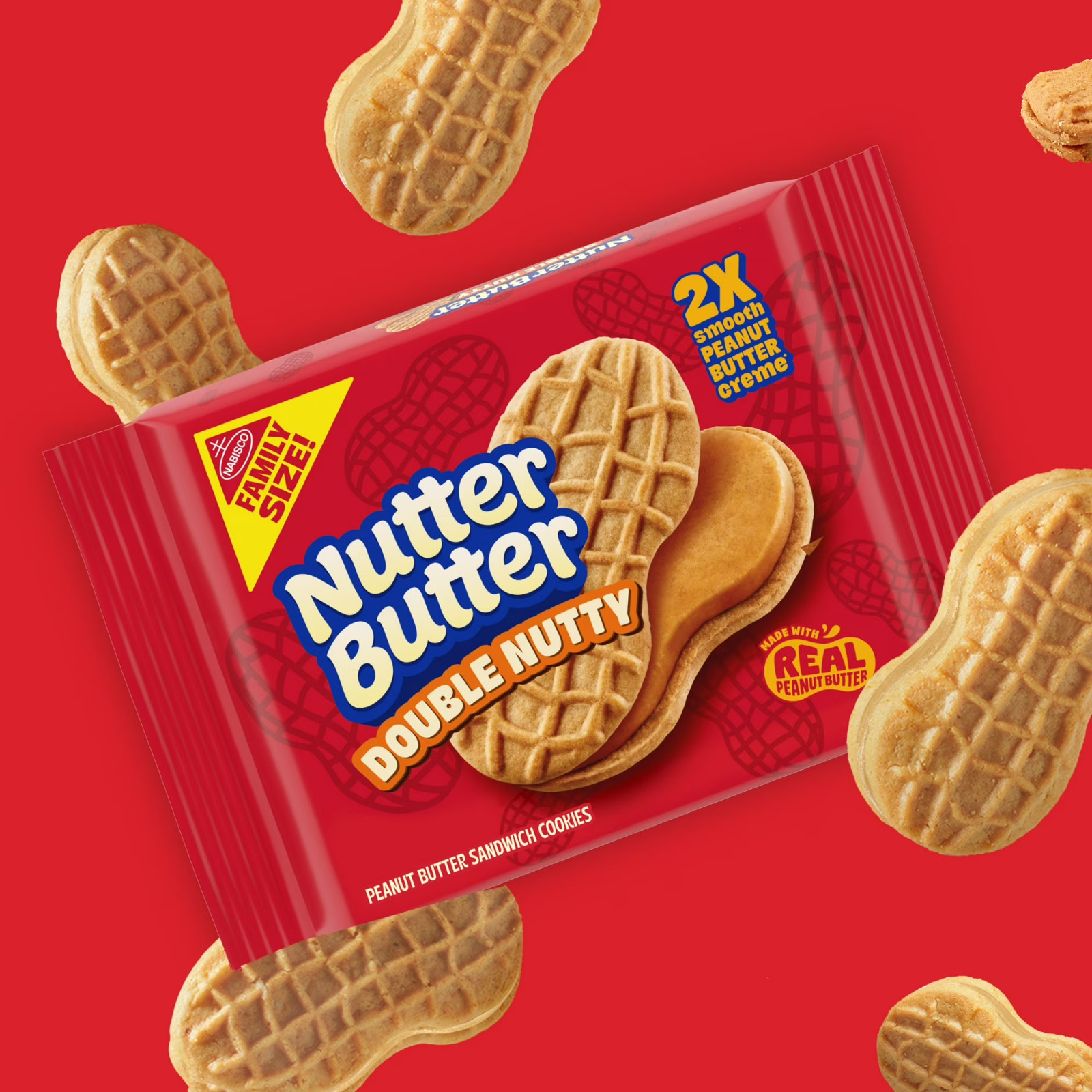 Nutter Butter double Nutty peanut Butter sandwich cookies 1 Pack (15.27 oz)…..