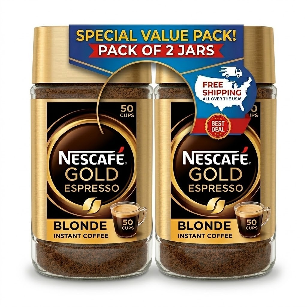 (Pack of 2) Nescafe Gold Espresso Blonde, Instant Coffee, 3.5 oz.