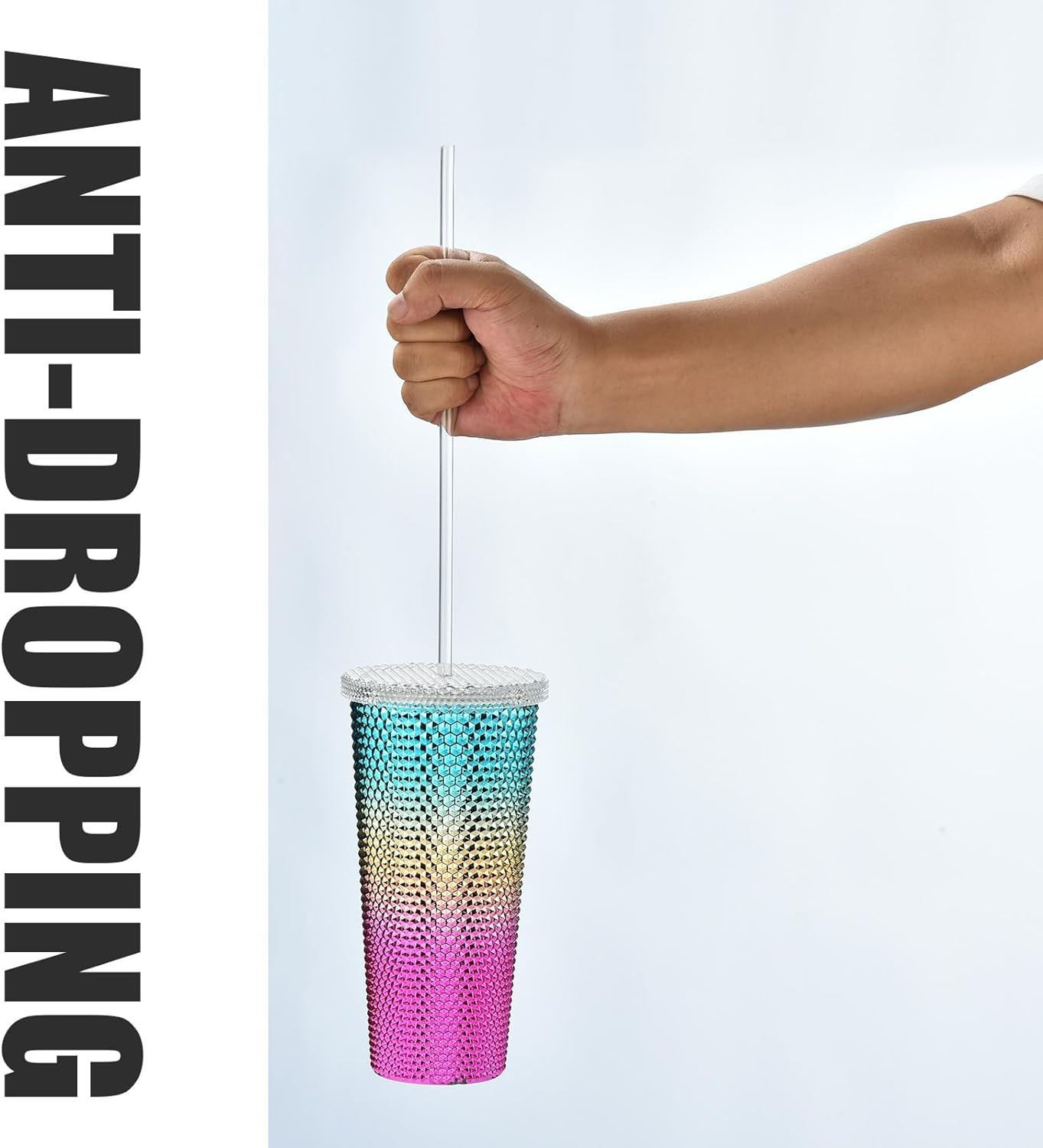 10.5 in Long Reusable Plastic Straws with Brush, Tritan Hard Plastic Tumbler Str