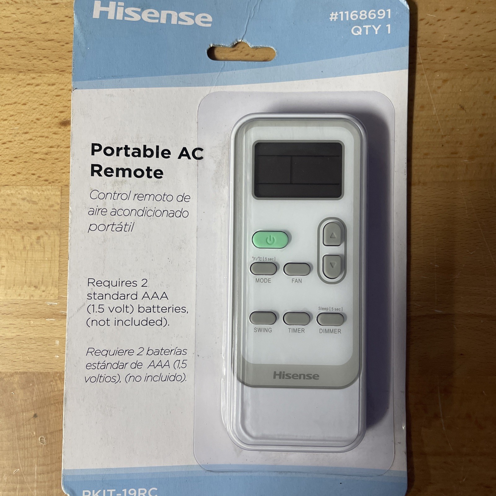 Hisense Portable Air Conditioner Remote PKIT-19RC GENUINE OEM ORIGINAL, New