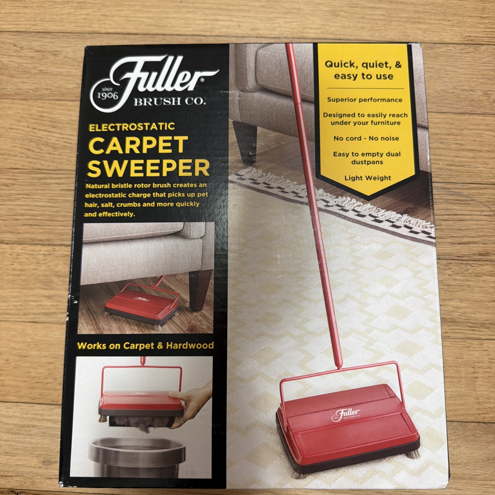 Fuller Brush 17052 Electrostatic Carpet and Floor Sweeper Red Lightweight New