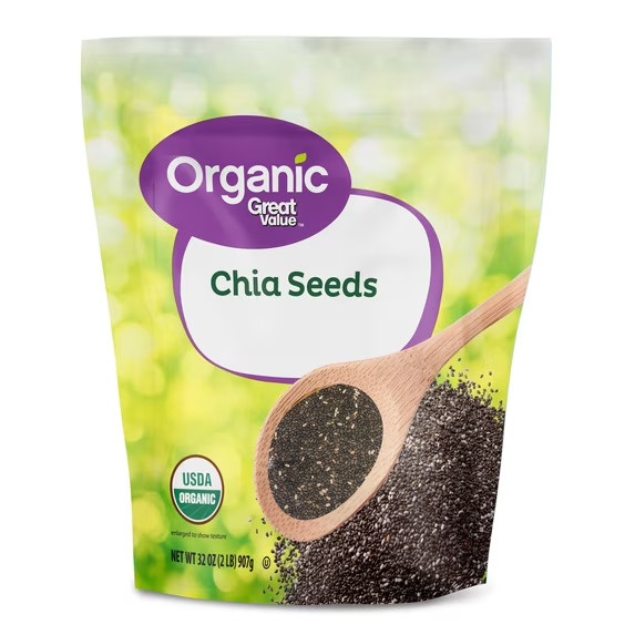 Great Value Organic Chia Seeds 32 oz(907)g USDA Organic, Gluten-Free