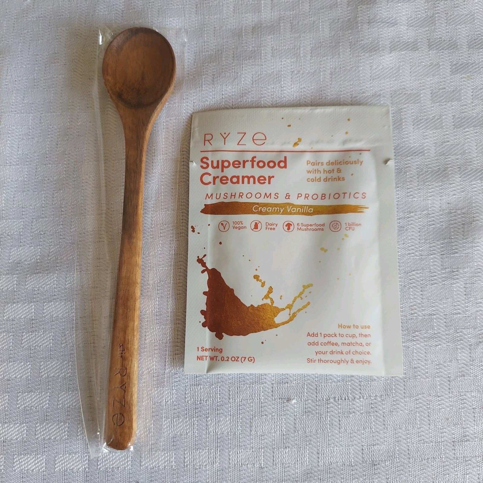 Ryze Mushroom Coffee Spoon & Sample Size Superfood Creamer .2oz