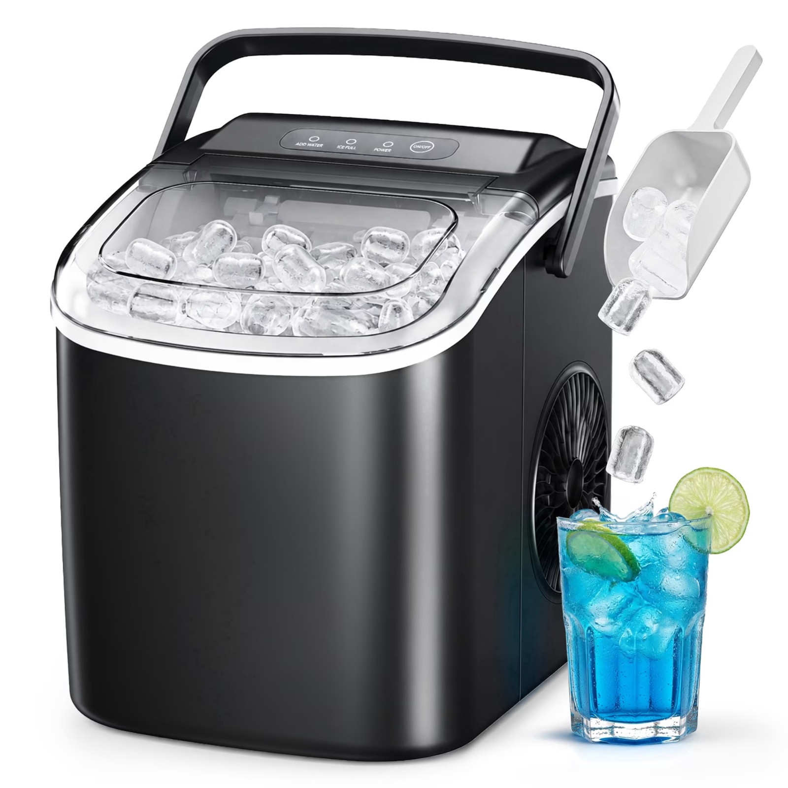 SALE! Simzlife Countertop Ice Maker Machine, 26 lbs/24H, Auto-Cleaning, Black