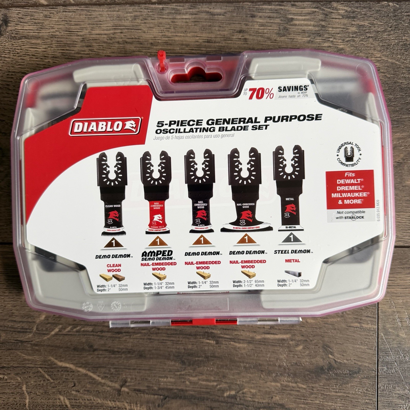 Diablo Universal Fit Wood and Metal Oscillating Blade Set (5-Piece) DOU5SPC NWT