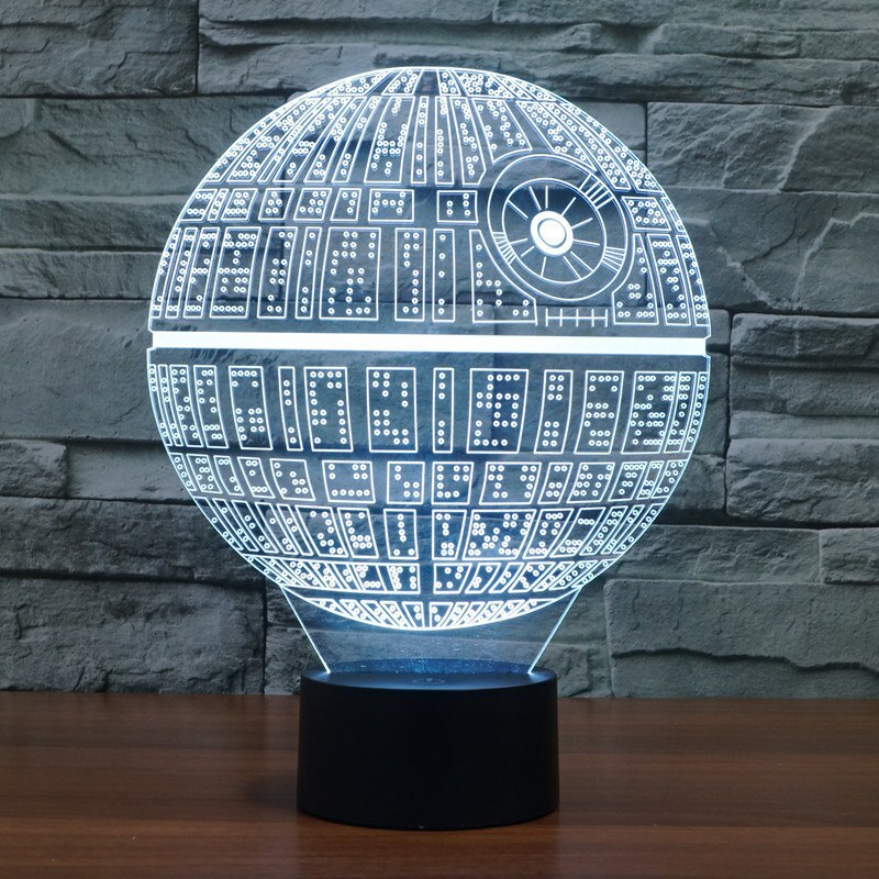 Star Wars Night Light Lamp Touch Table 3D Novelty Led Death Star Discoloration