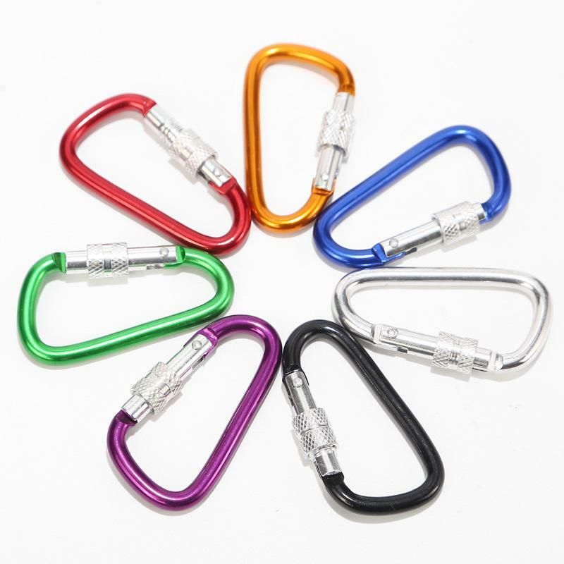 2.5″ LOCKING D-CLIP HOOKS utility aluminum Carabiner FOR camping/hiking/hunting