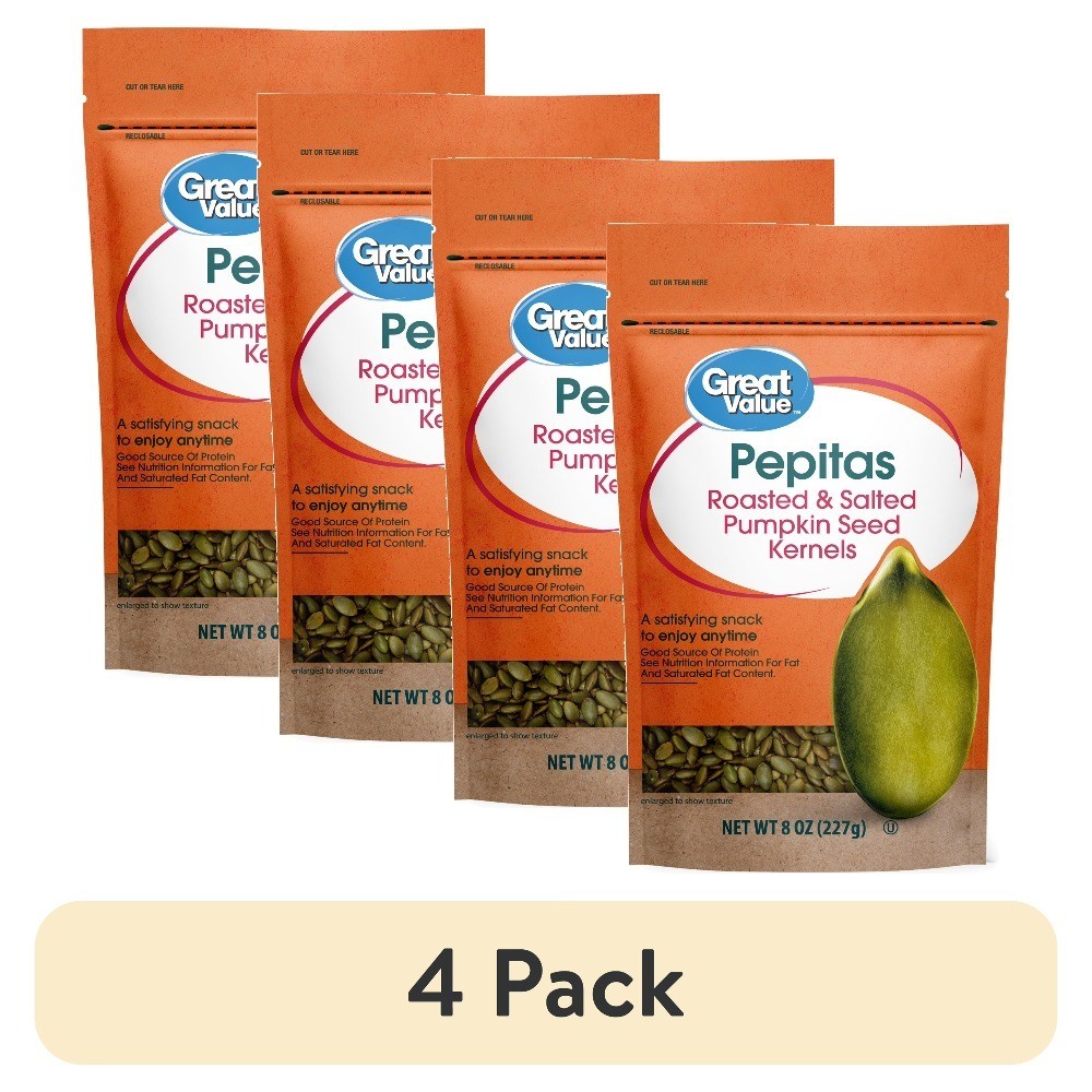 Pepitas Pumpkin Seeds 4 Pack 8 oz Shelled Green Pumpkin Seed Kernels