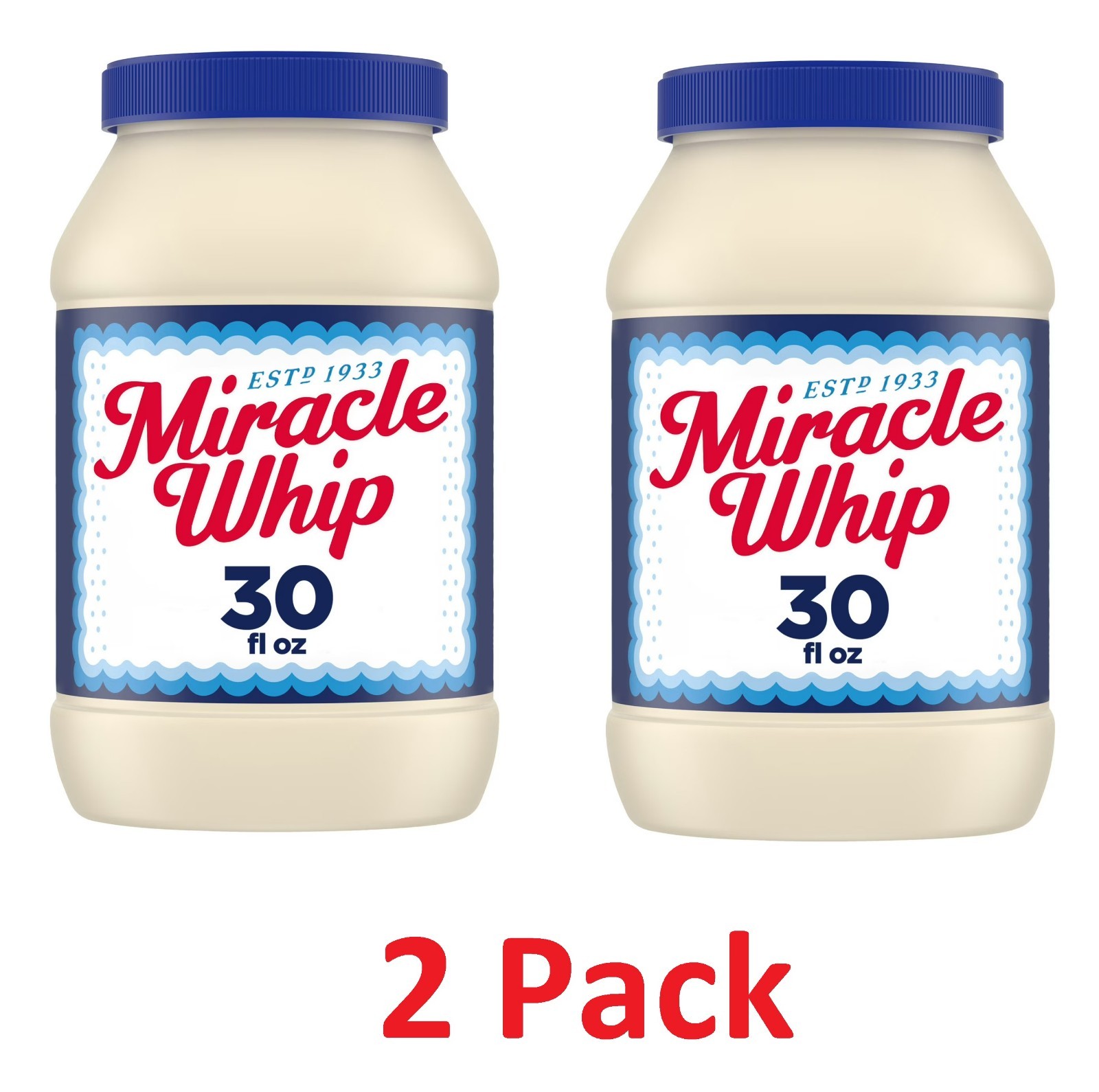 Miracle Whip 30 fl oz Mayo-like Dressing | Keto & Low Carb 2-Pack