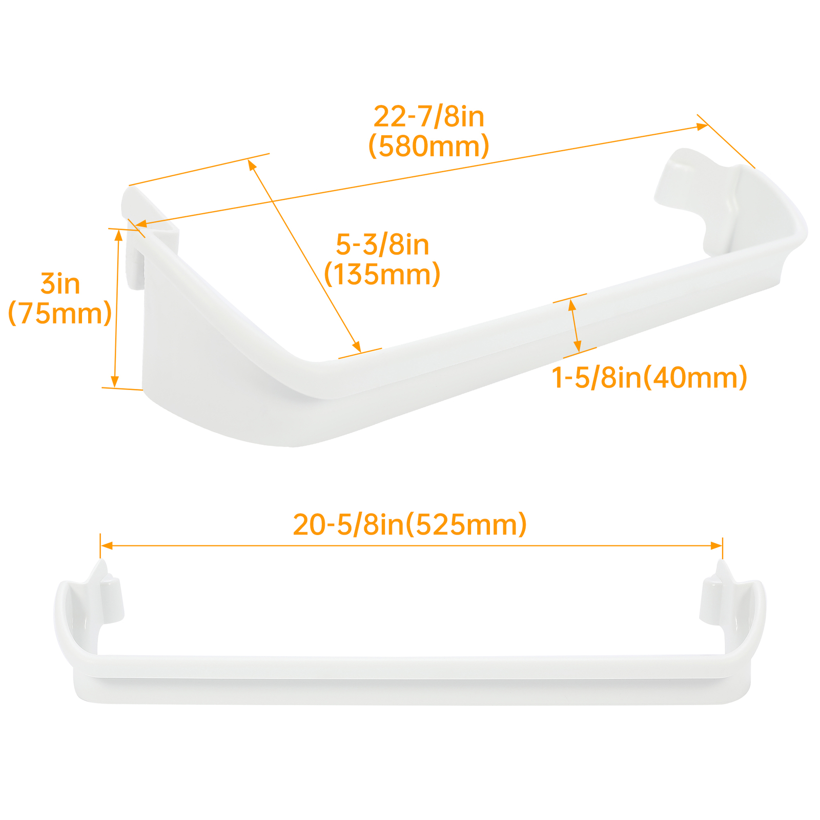 Middle Door Rack White Compatible with Frigidaire Kenmore 240535201 AP3214686