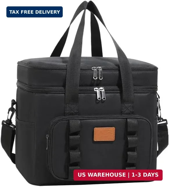 23L Lunch Bag & Lunch Box for Women Men, Double Deck Leakproof Insulated Soft La