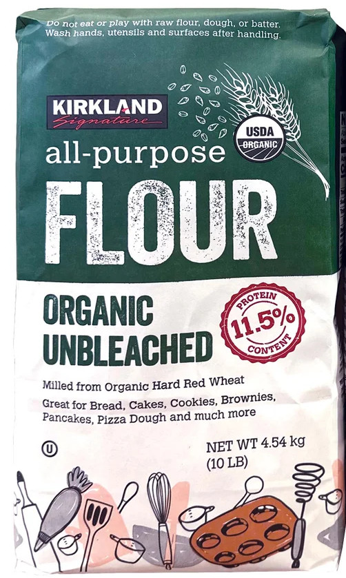 2 Pack Kirkland Signature USDA Organic Unbleached All Purpose Flour, 10 lbs