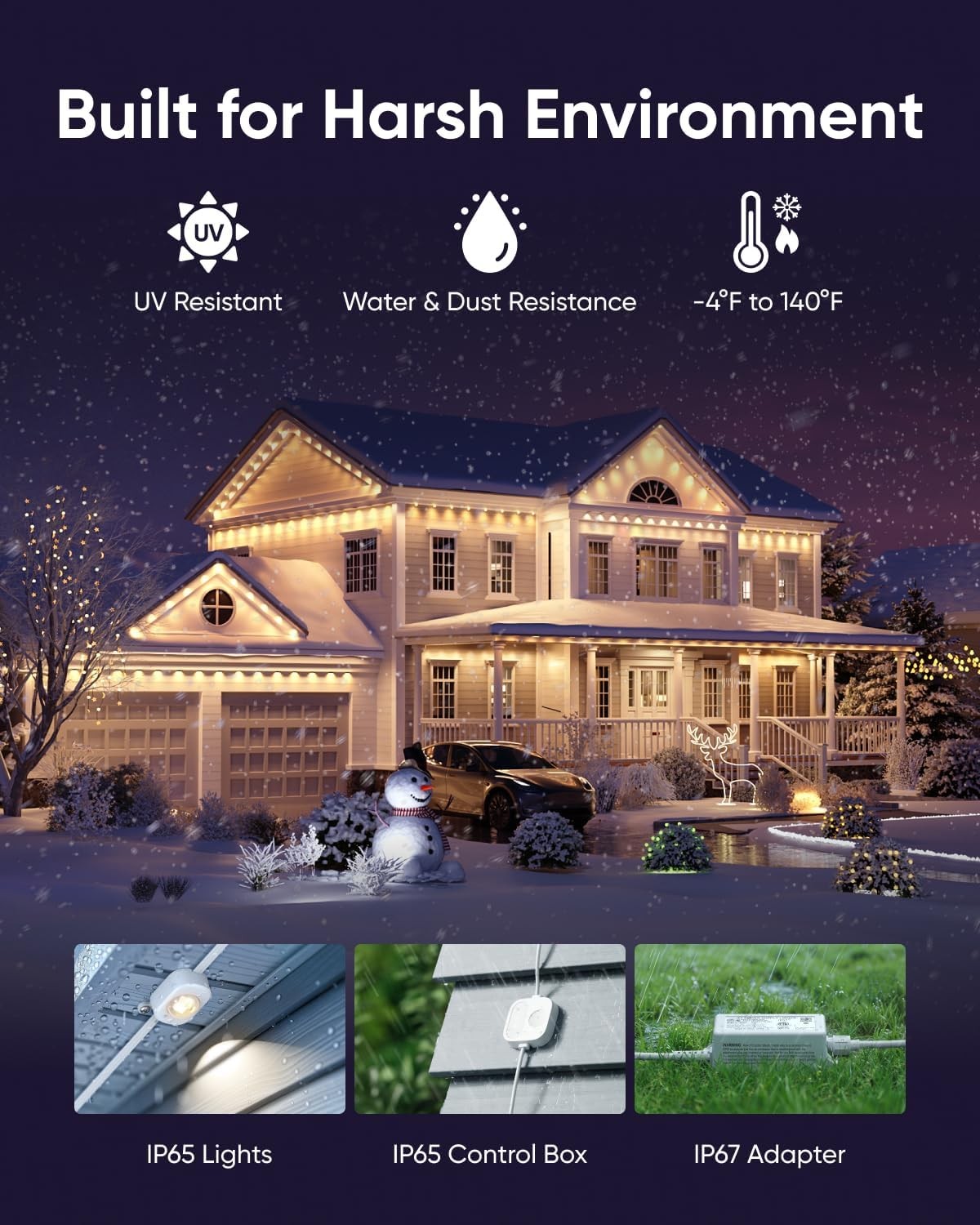 eufy Permanent Outdoor Lights E22 150ft 90 Triple-LED Lights IP67 String Lights