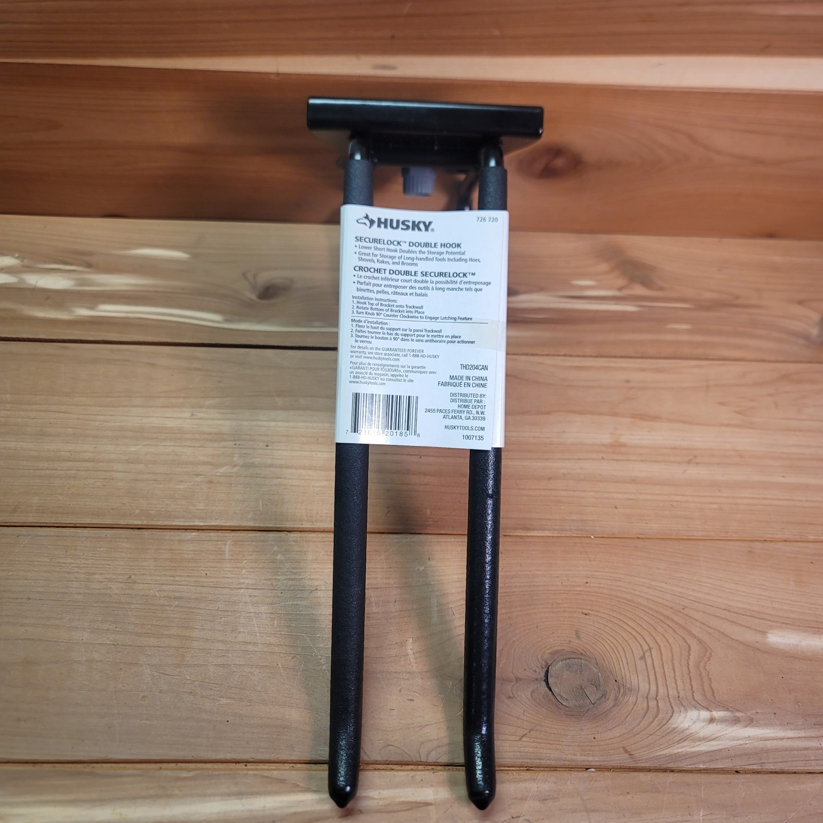 Husky SecureLock Double Hook Trackwall Accessory Tool Storage THD204CAN