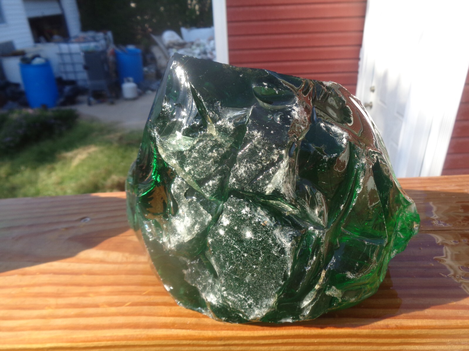 Glass Rock Slag Pretty Clear Limey Green 10.2 lbs GG34 Rocks Landscaping