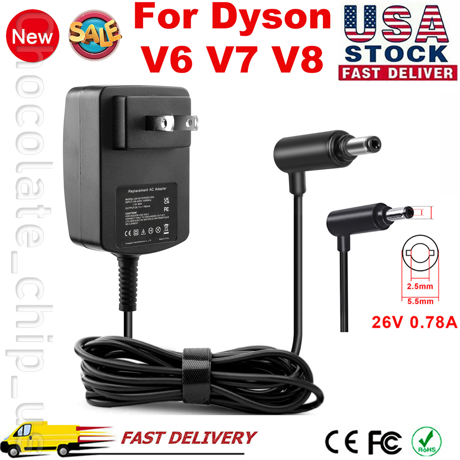 Power Charger for Dyson V6 V7 V8 DC58 Absolute Animal Fluffy Motorhead Vacuum