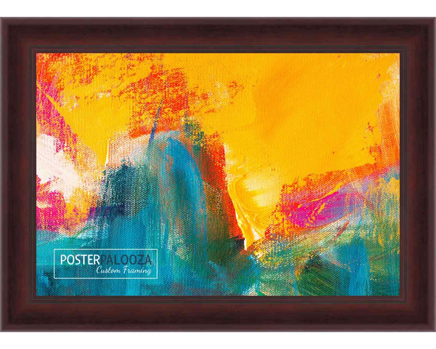 Panoramic Linear Brown Picture Frame – UV Acrylic, Backing, Hanging Hardware