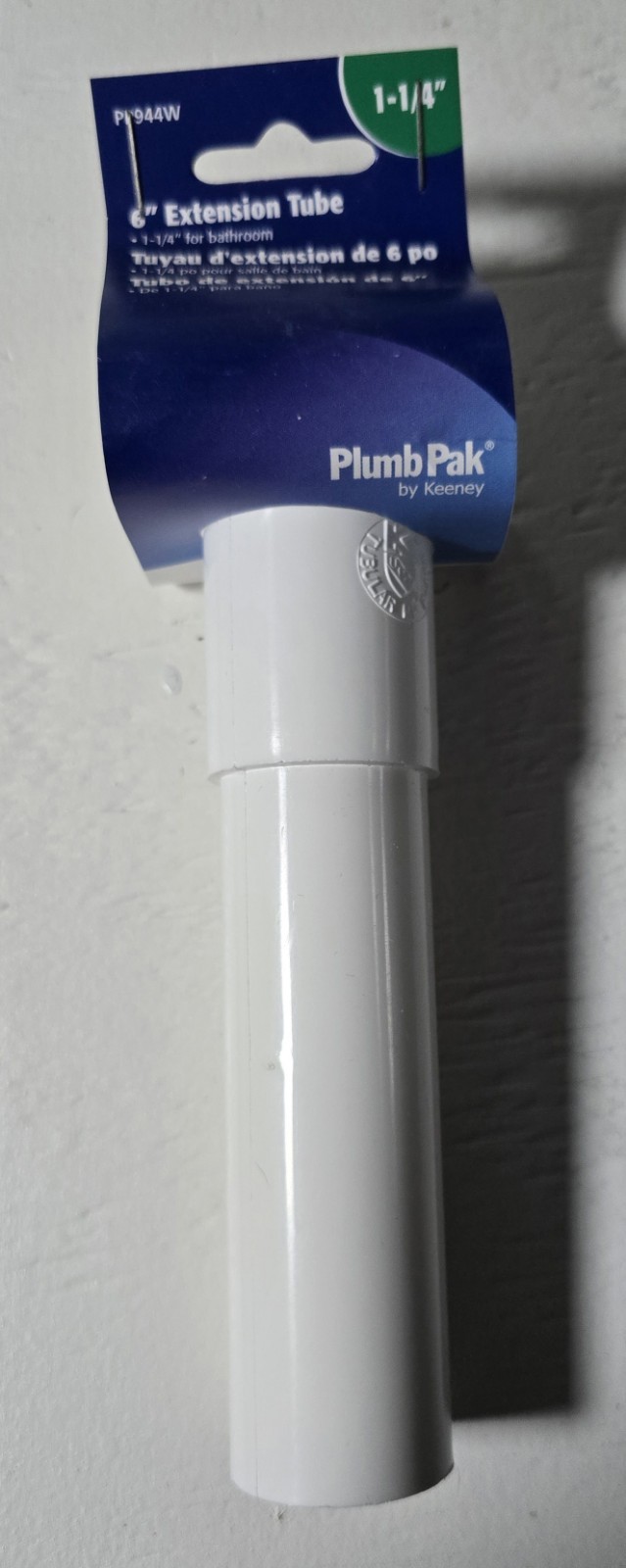 #PP944W PlumPak 6″ Extension Tube – 1.25″ for Bathroom