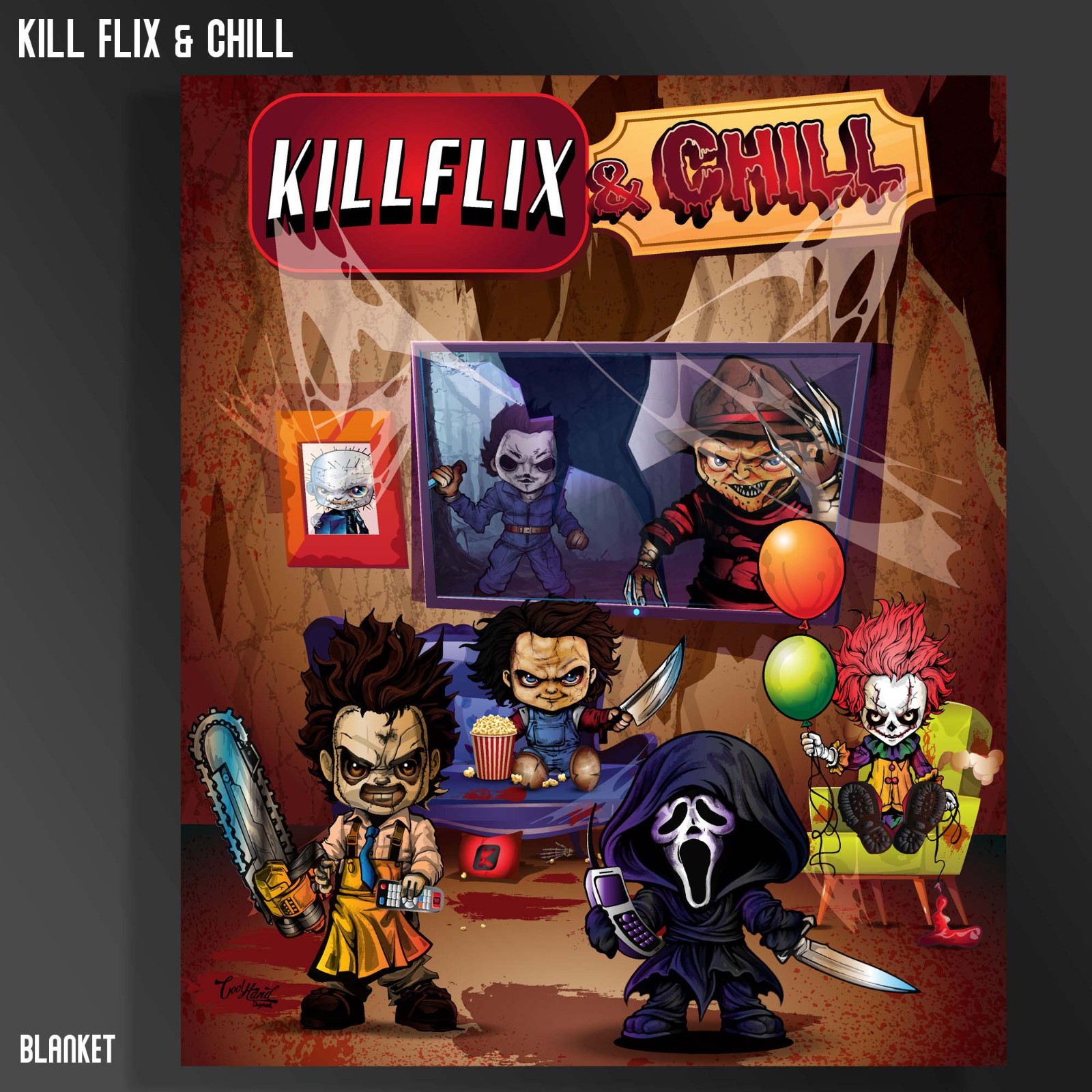 Plush Queen Size Horror Blanket – Extremely Soft – KILL FLIX